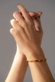 Bracciale delicato in argento placcato oro e ambra