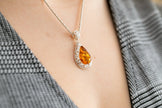 Pendentif Gouttelette Ambre Cadre Filigrane