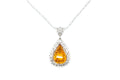 Filigree Frame Amber Teardrop Pendant