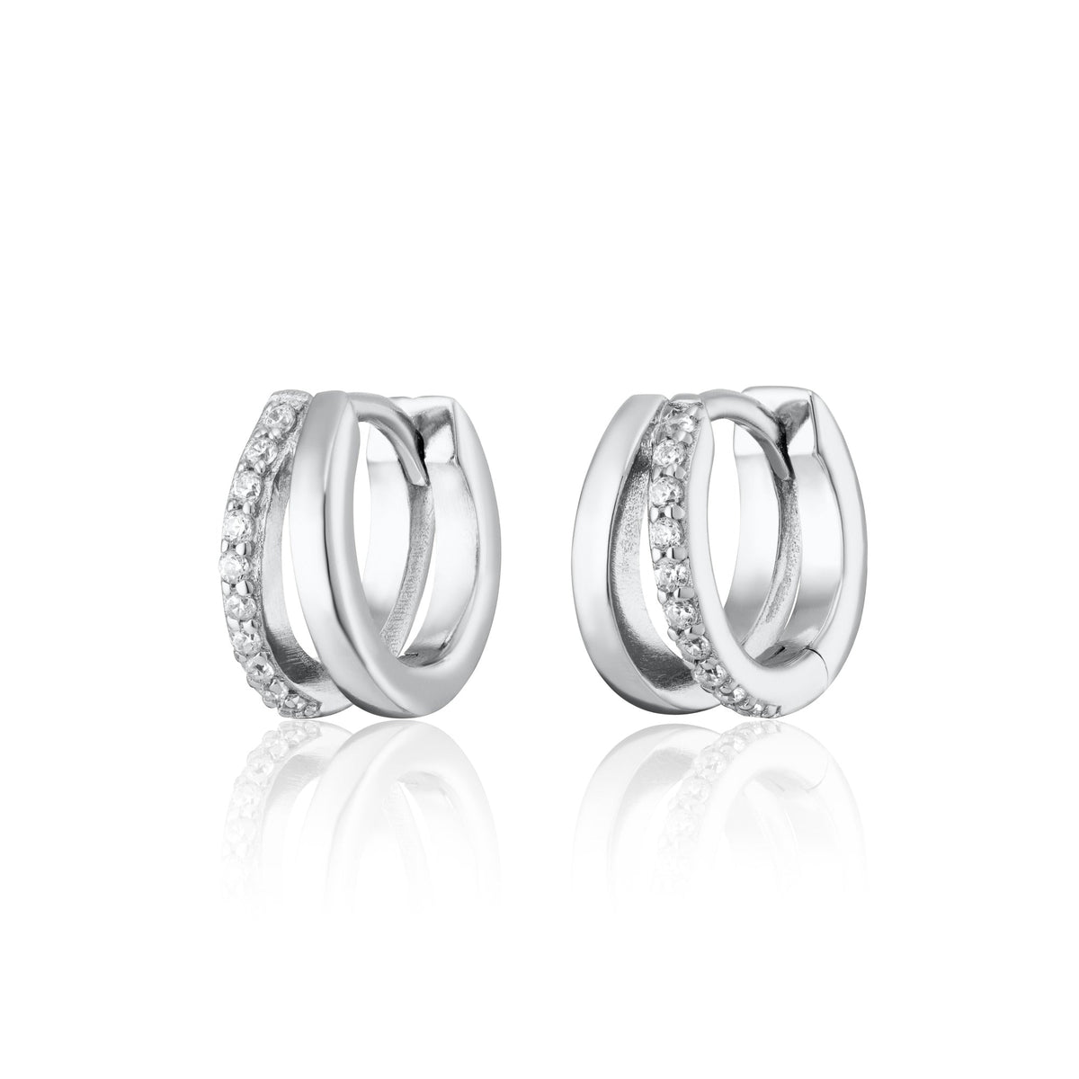 Illusion Split Mini Huggie Earrings