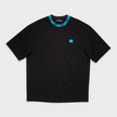 Oversized Collar Logo T Shirt Black Blue