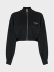 Off-White Bling Stars Arrow Cropped Zip Up Black