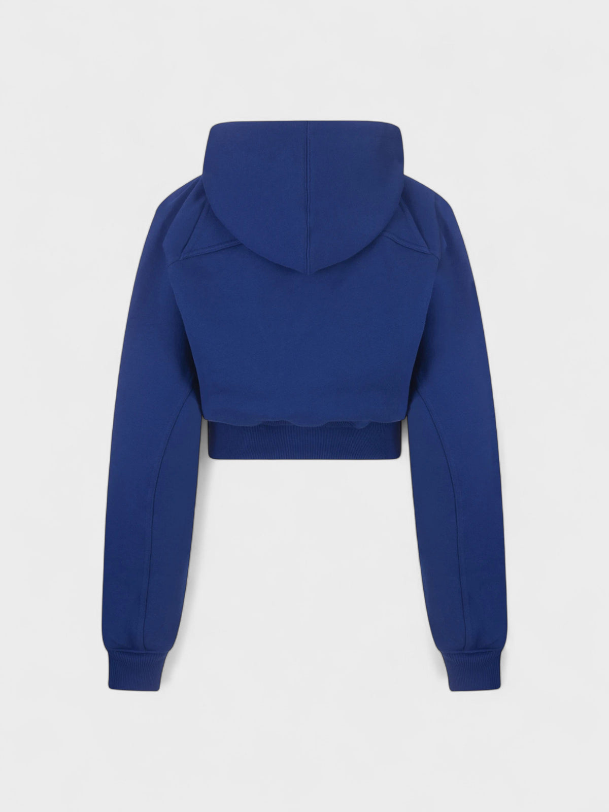 Off Stamp Round Crop Hoodie Blue
