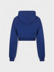 Off Stamp Round Crop Hoodie Blue