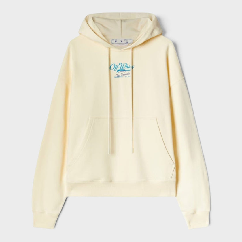 Script Logo Opp Over Skate Hoodie Ivory