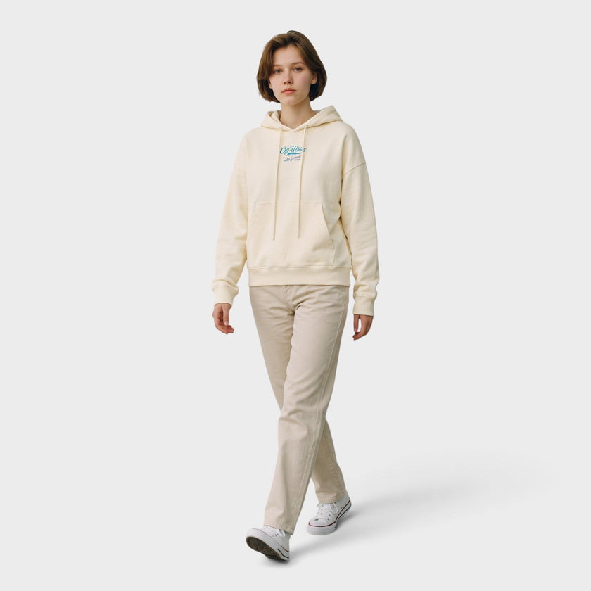 Script Logo Opp Over Skate Hoodie Ivory