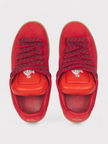 Lanvin X Future Hyper Curb Sneakers Leather Suede Red