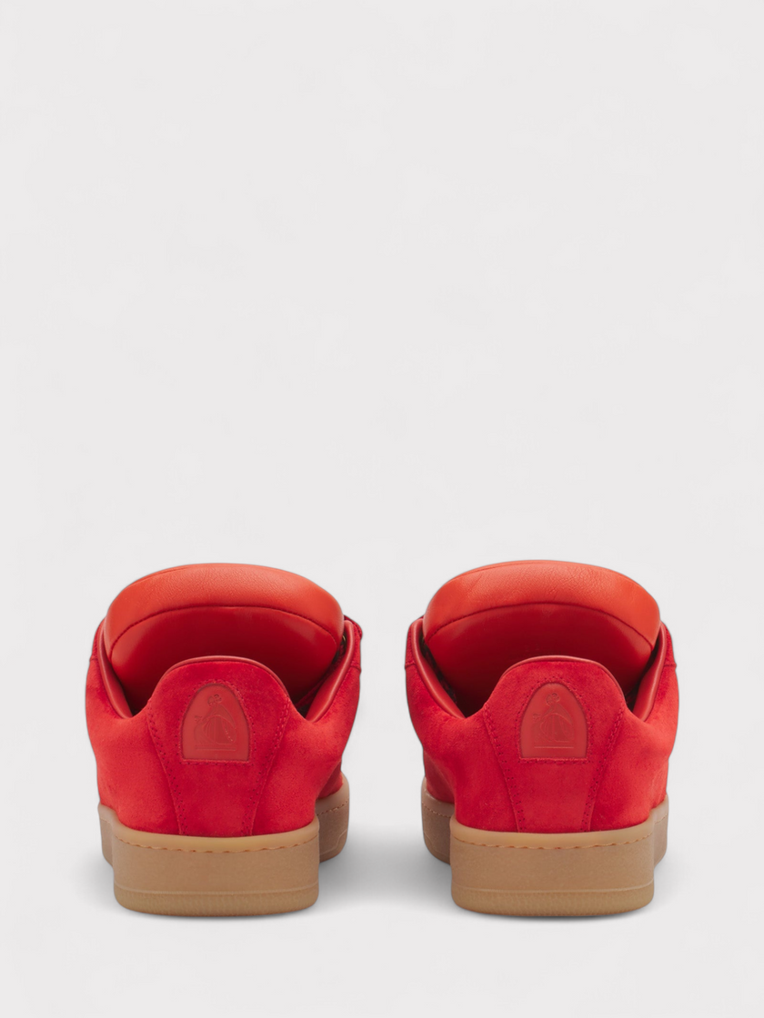 Lanvin X Future Hyper Curb Sneakers Leather Suede Red