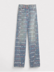 Lanvin X Future Straight Fit Printed Pants For Men Blue