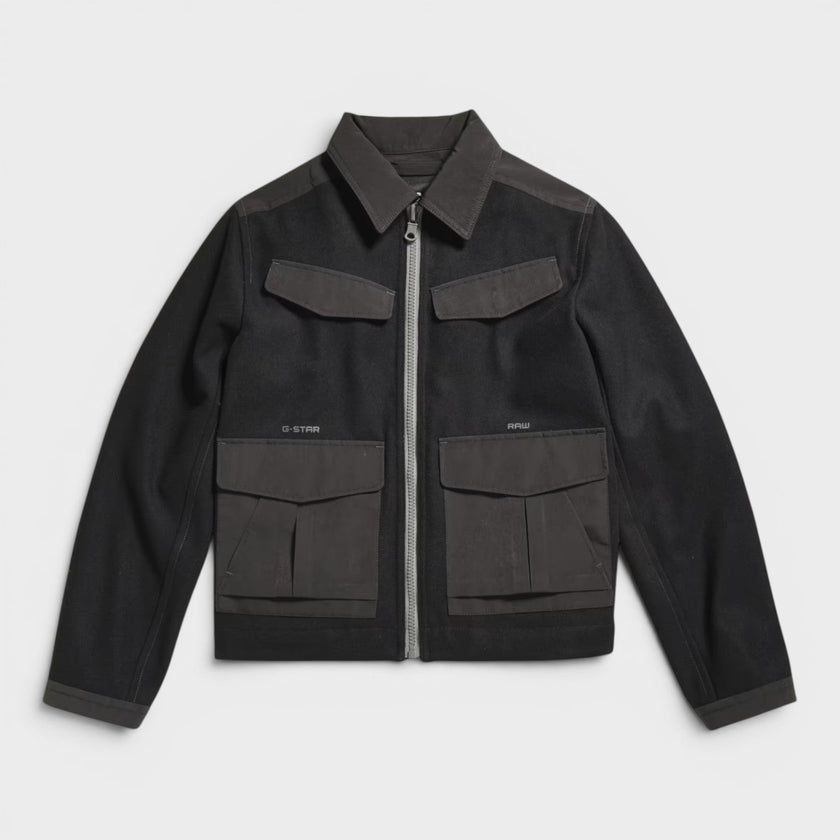 Raw Short Jacket Black
