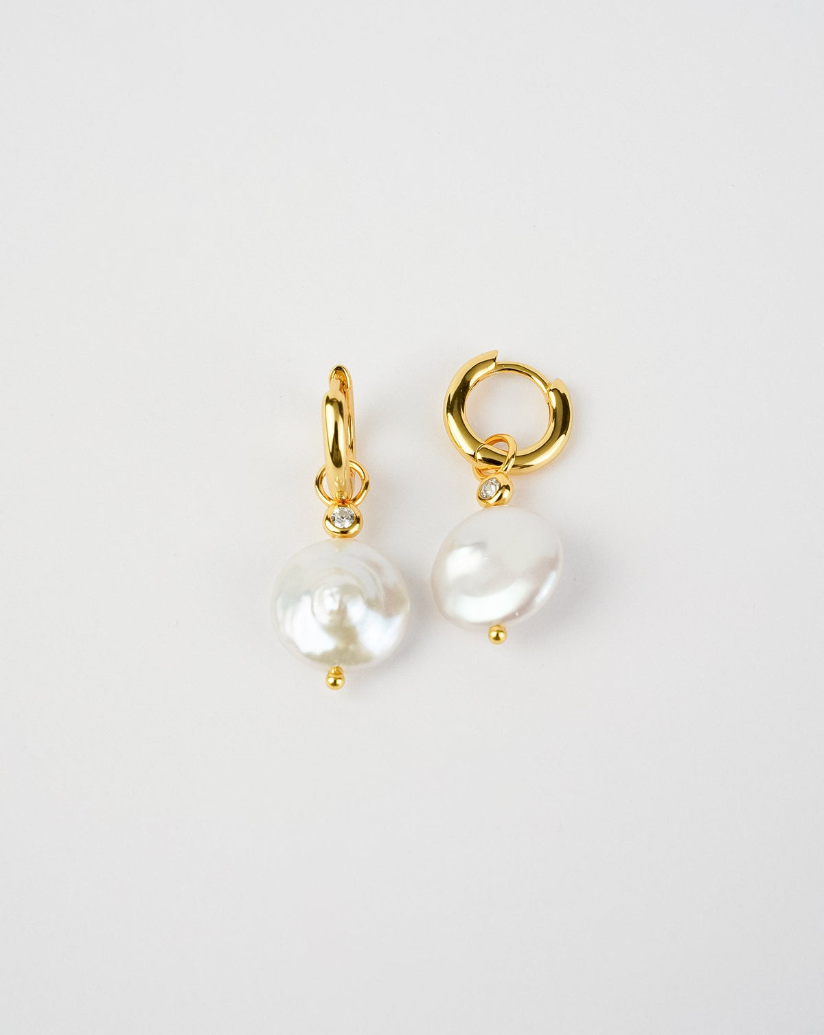 Classic Huggie Pearl Earrings