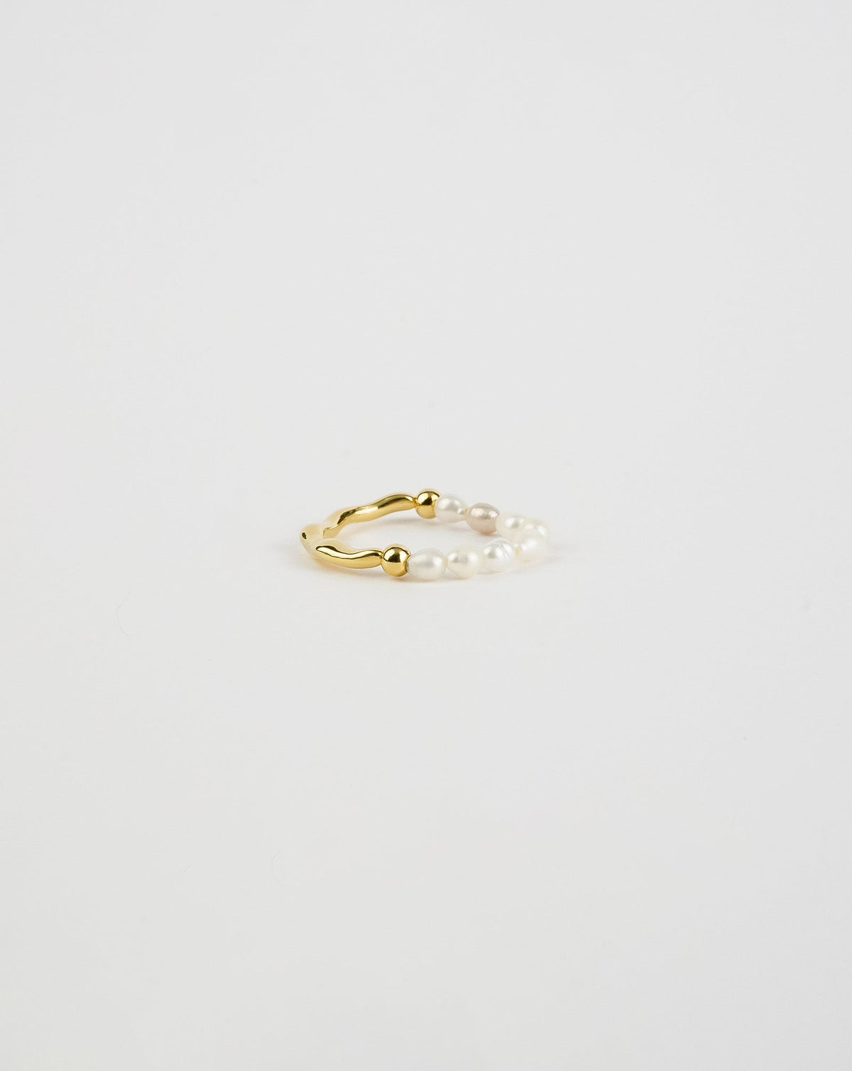 Hammered Pearl Ring