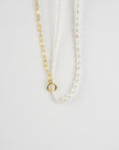 Chain Link Pearl Necklace
