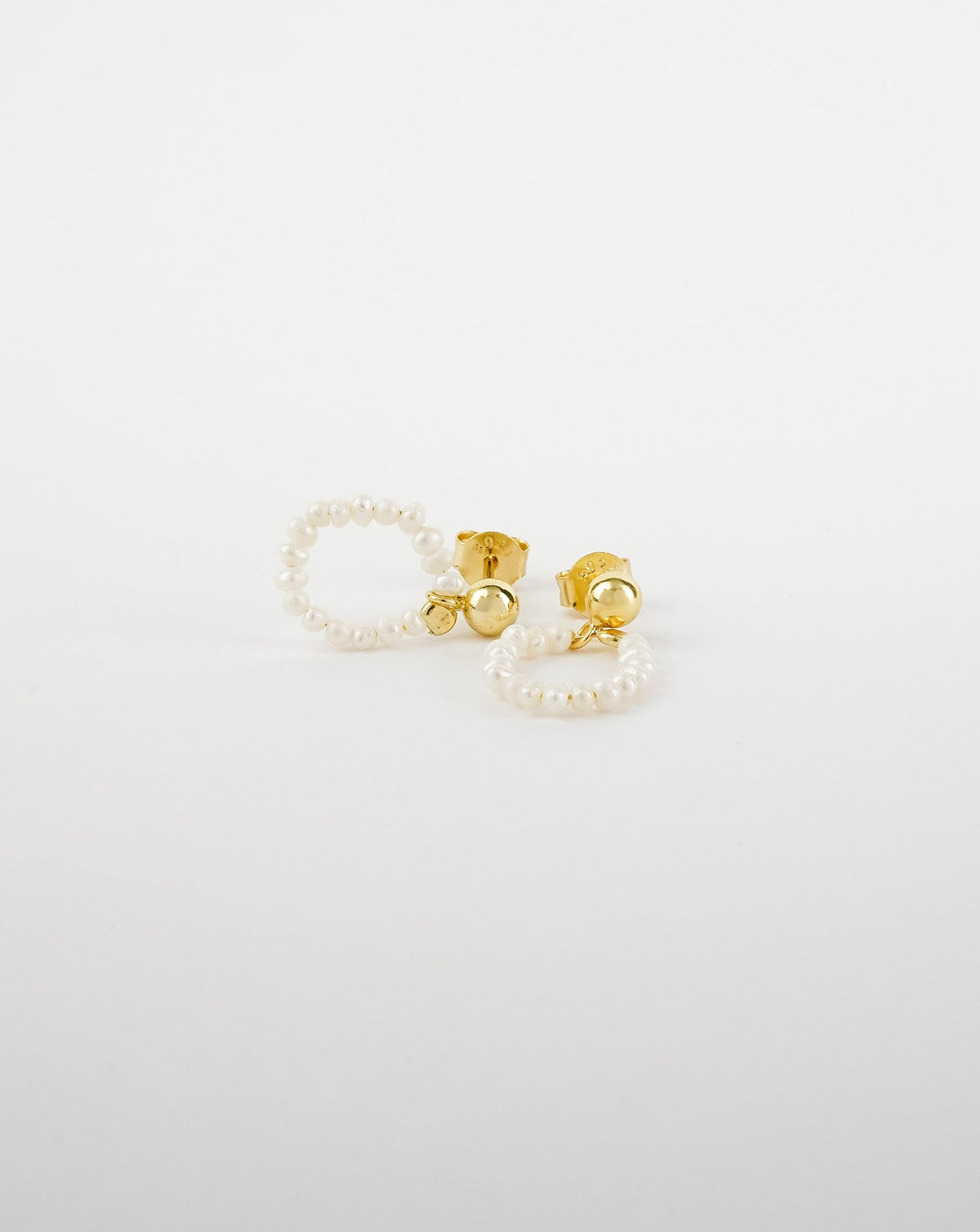 Stacked Circle Pearl Earrings