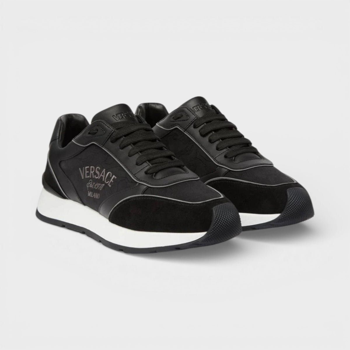 Leather Mix Sneakers Black