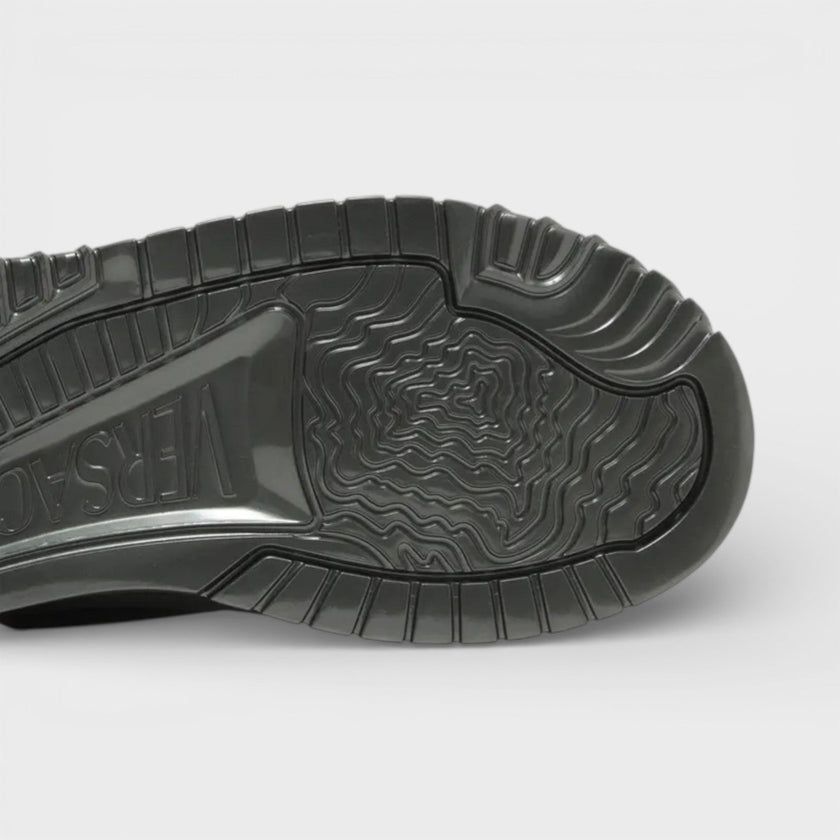 Odissea Leather Low-top Trainers In Gunmetal