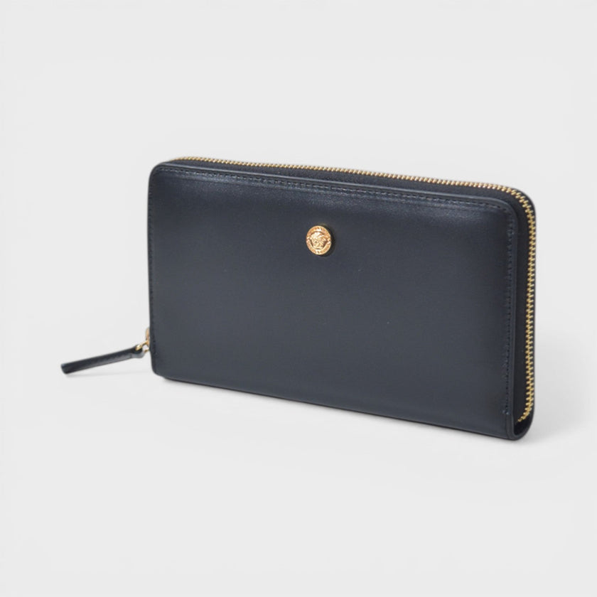 Zip Around Wallet Leather Black