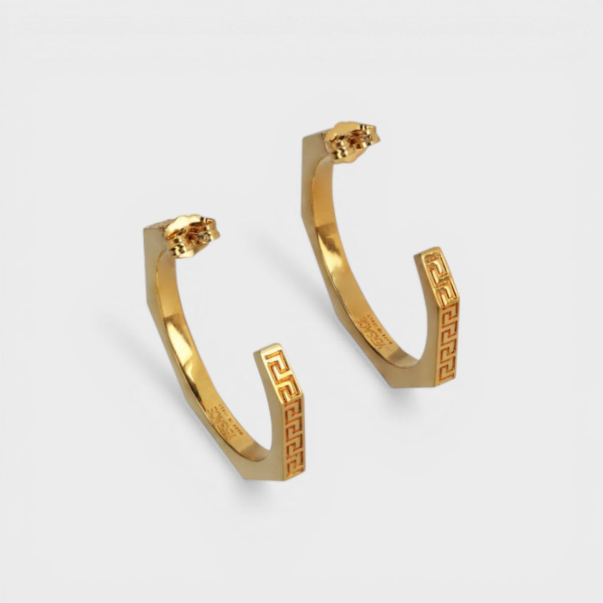 Hex Greca Earrings Gold