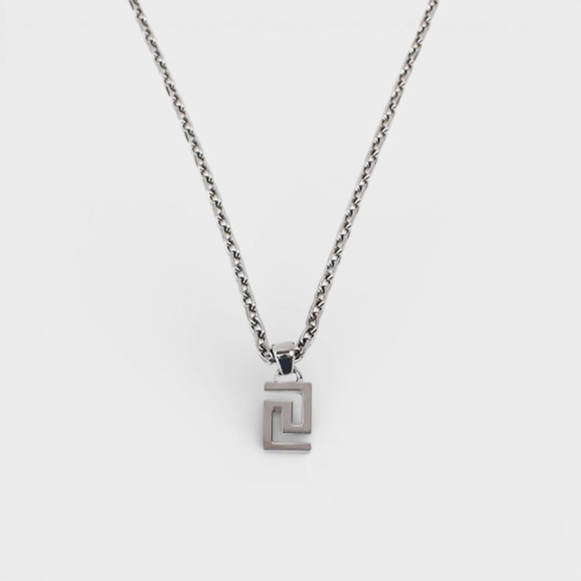 Greca Pendant Necklace Silver