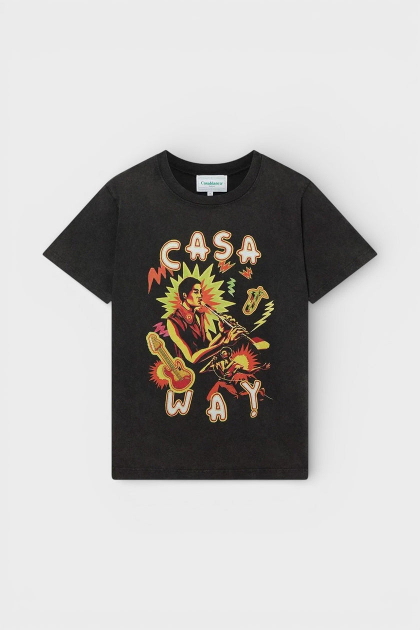 Printed T-Shirt Music For The People Faded Black