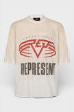 Represent Reversible Rep Living Legacy Oversized T-Shirt Washed Ecru