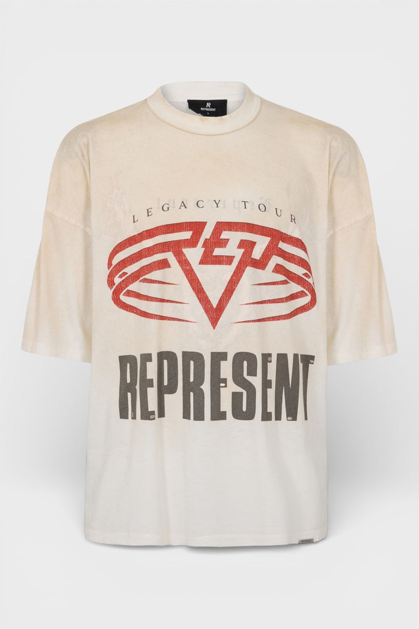 Represent Reversible Rep Living Legacy Oversized T-Shirt Washed Ecru