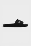 Valentino Logo Rubber Sliders Black