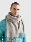 Polo Ralph Lauren Fringe Virgin Wool Scarf Oatmeal