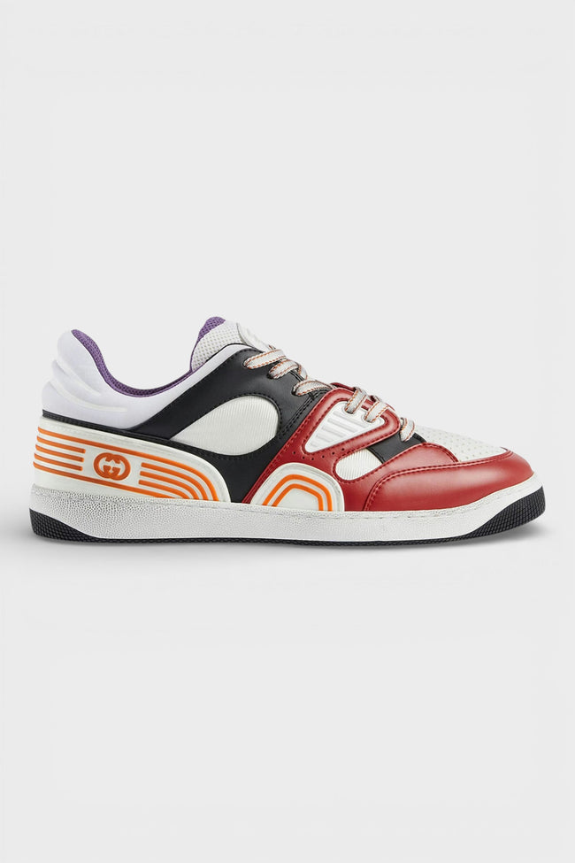 Gucci Basket Low Top Sneakers Red White