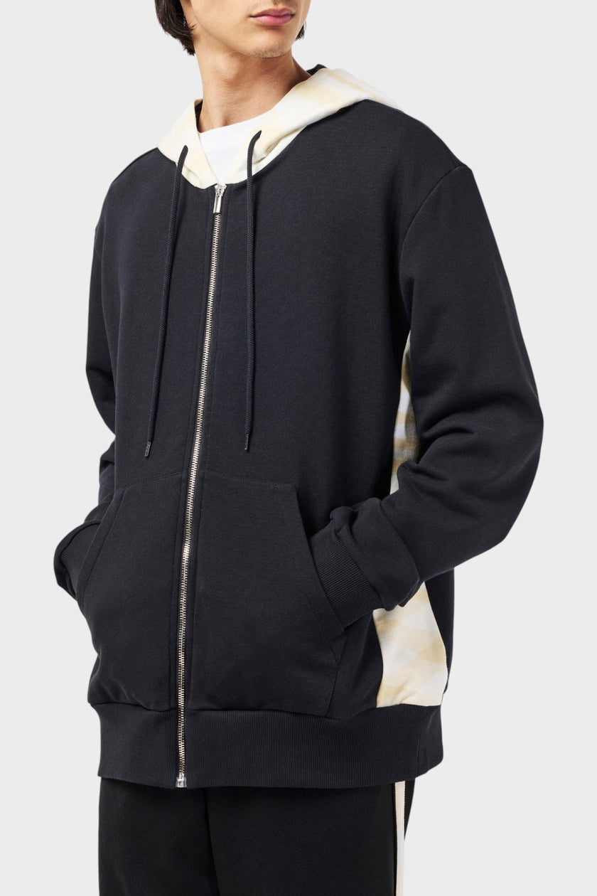 Missoni Hooded Zip Sweatshirt Black White