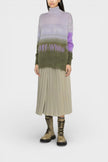 Off-White Mohair Helvetica Logo Turtleneck Military Green Lilac