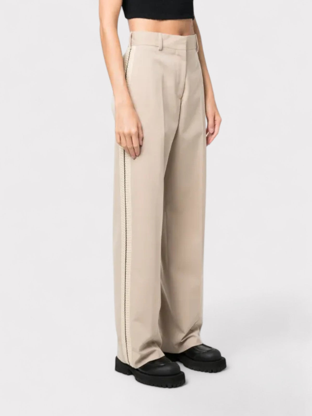 Tab Knit Pants Beige