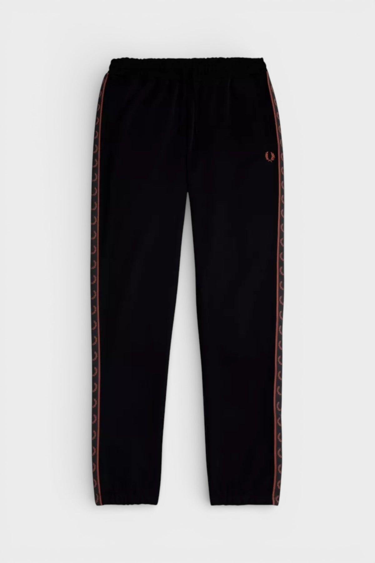Fred Perry Contrast Taped Track Pants Black Brown