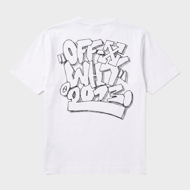 Graffiti Over Skate Short Sleeve Tee White