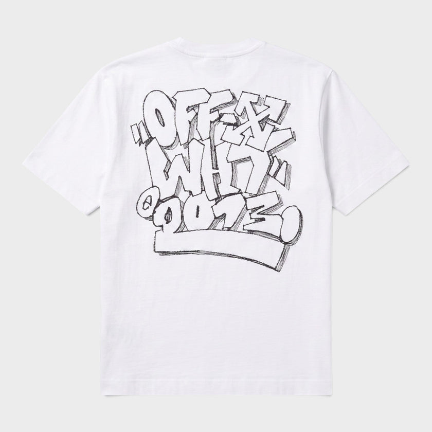 Graffiti Over Skate Short Sleeve Tee White