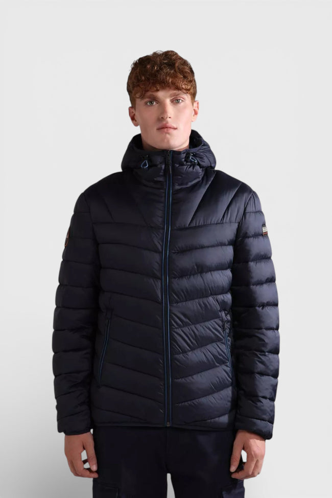 Napapijri Men's Aerons Hooded Padded Jacket Blue Marine