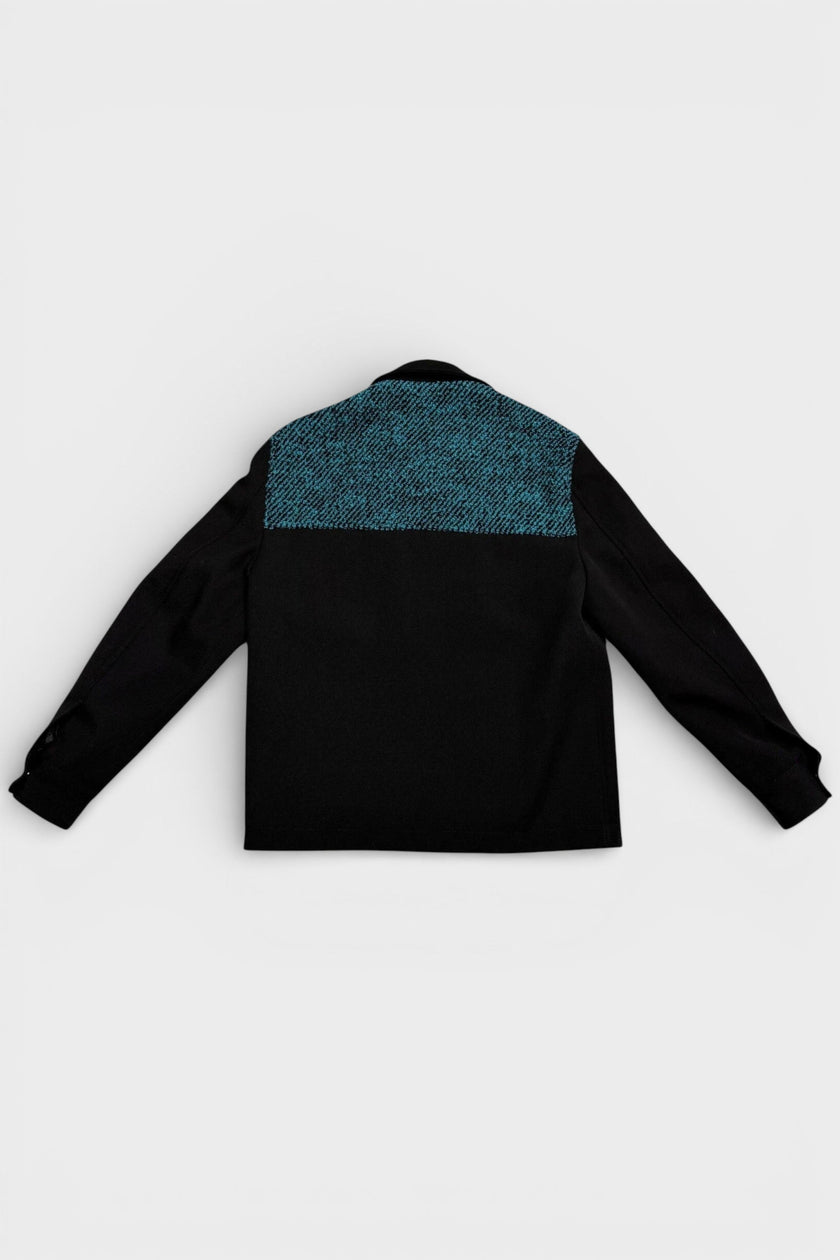 Medussa Logo Blouson Canvas Jacket Black Blue