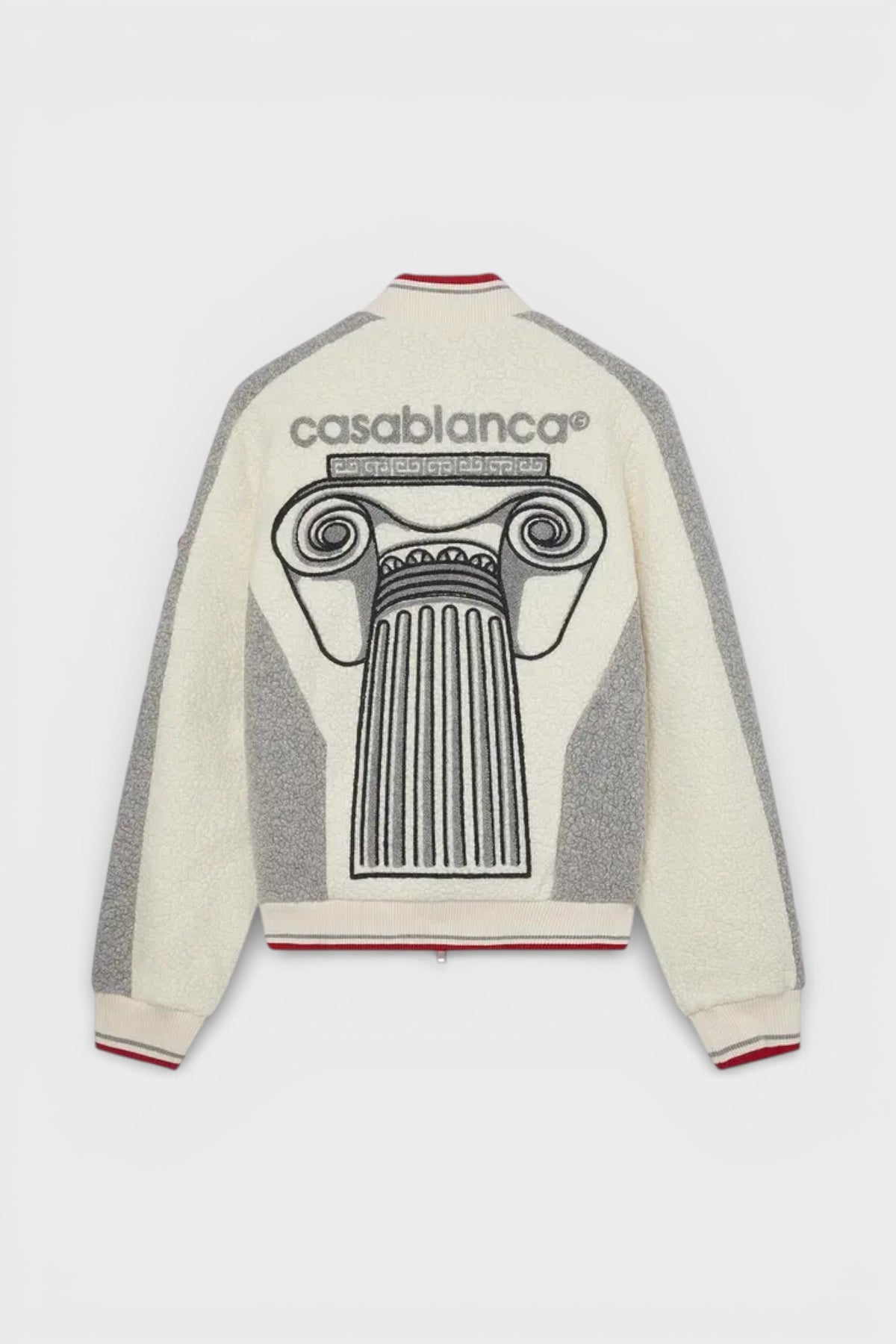 Embroidered Cashmere Terry Jacket White Column