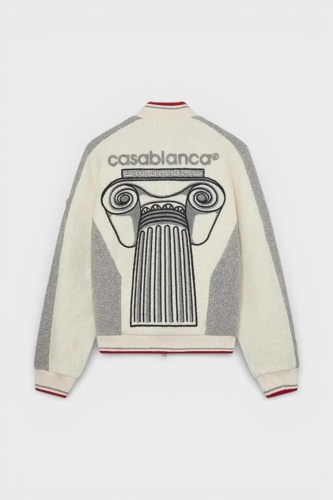 Embroidered Cashmere Terry Jacket White Column