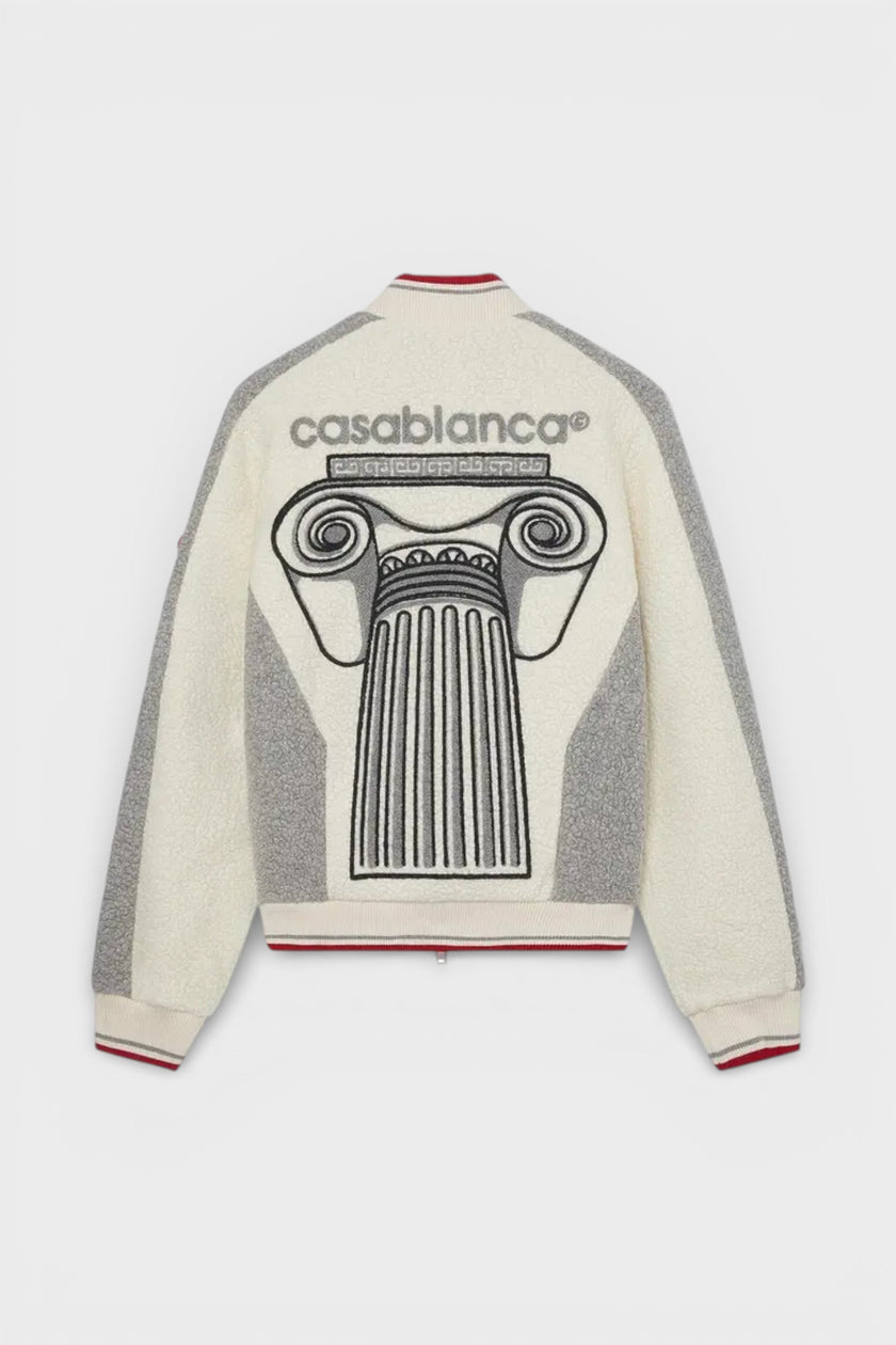 Embroidered Cashmere Terry Jacket White Column