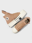 Rick Owens DRKSHDW DBL DRKSTAR Chuck 70 High Washed Canvas Brown