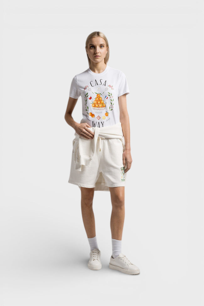 Printed Fitted T-Shirt Casa Way White