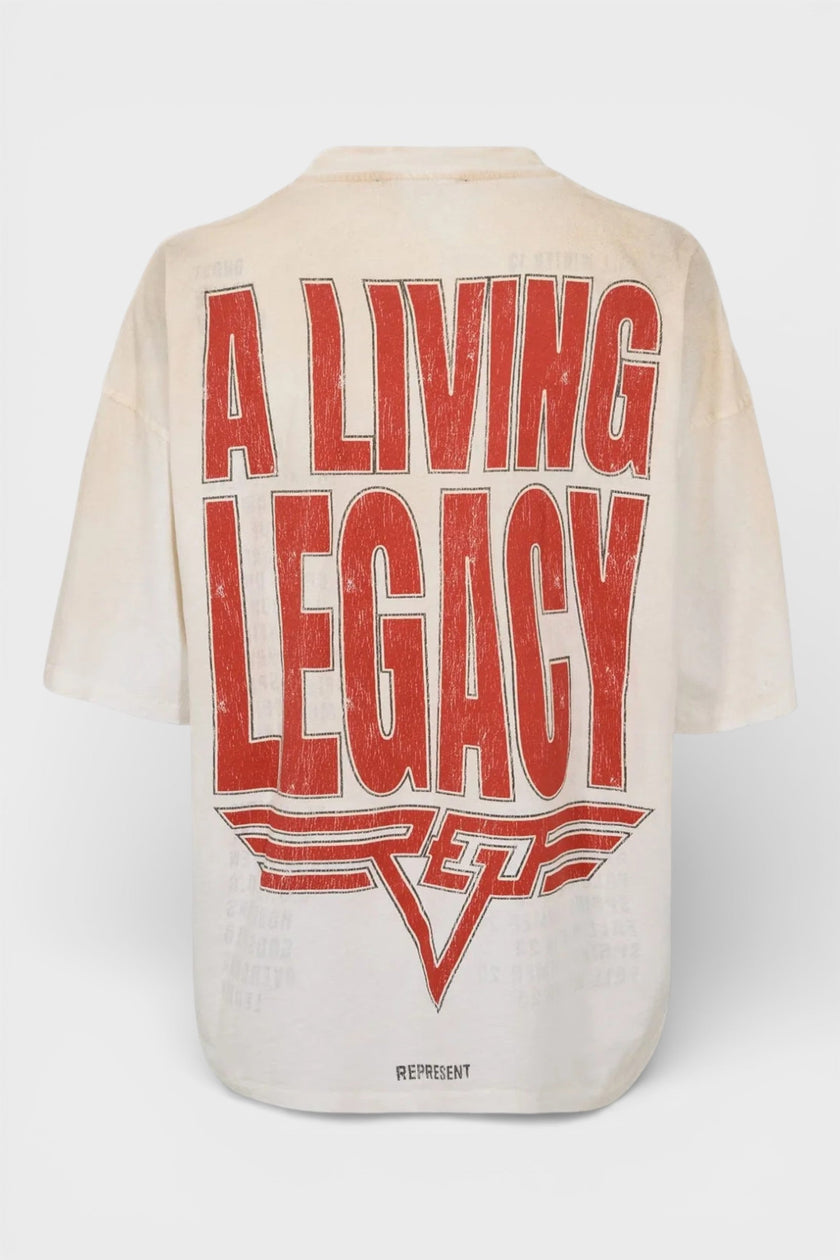 Represent Reversible Rep Living Legacy Oversized T-Shirt Washed Ecru