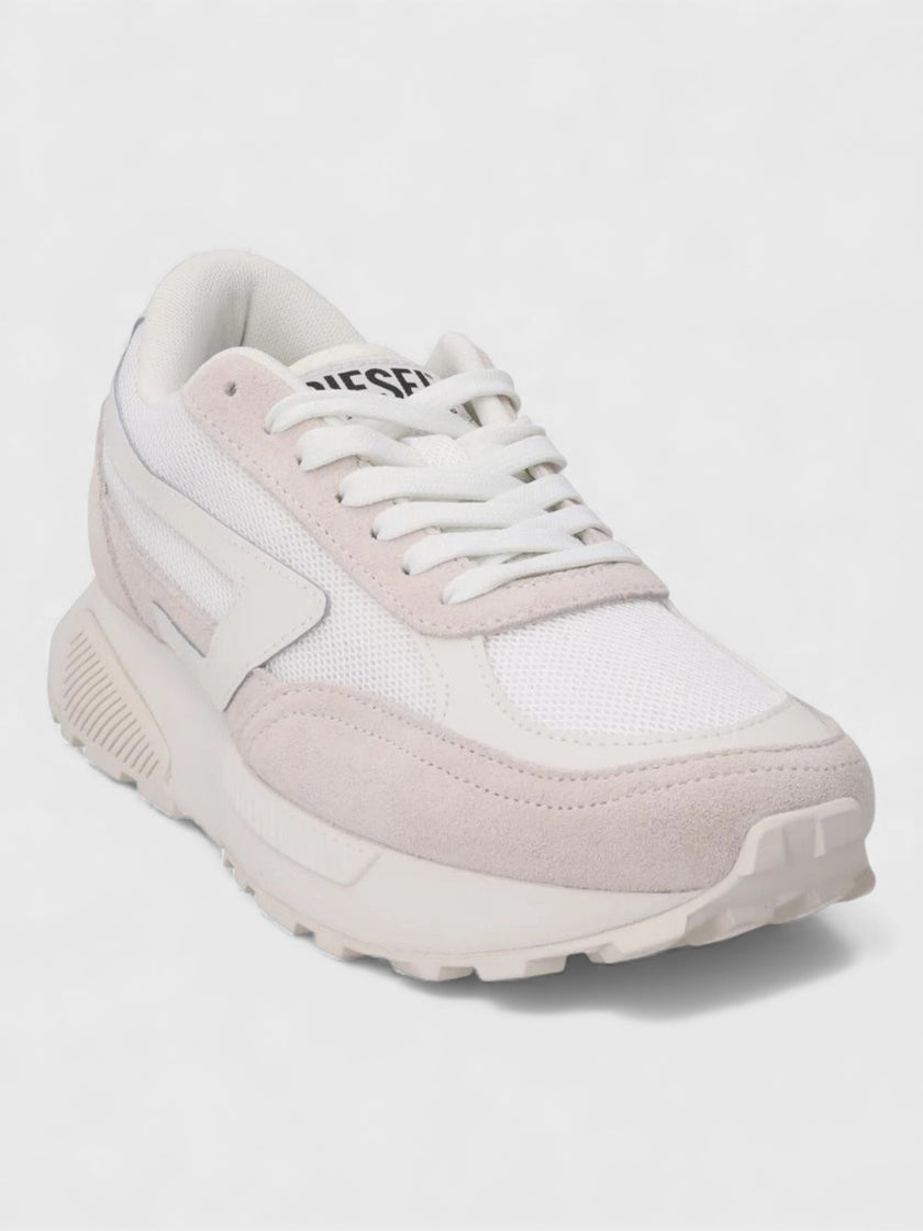 Diesel Womens Tyche Runner Sneakers Suede Fabric White