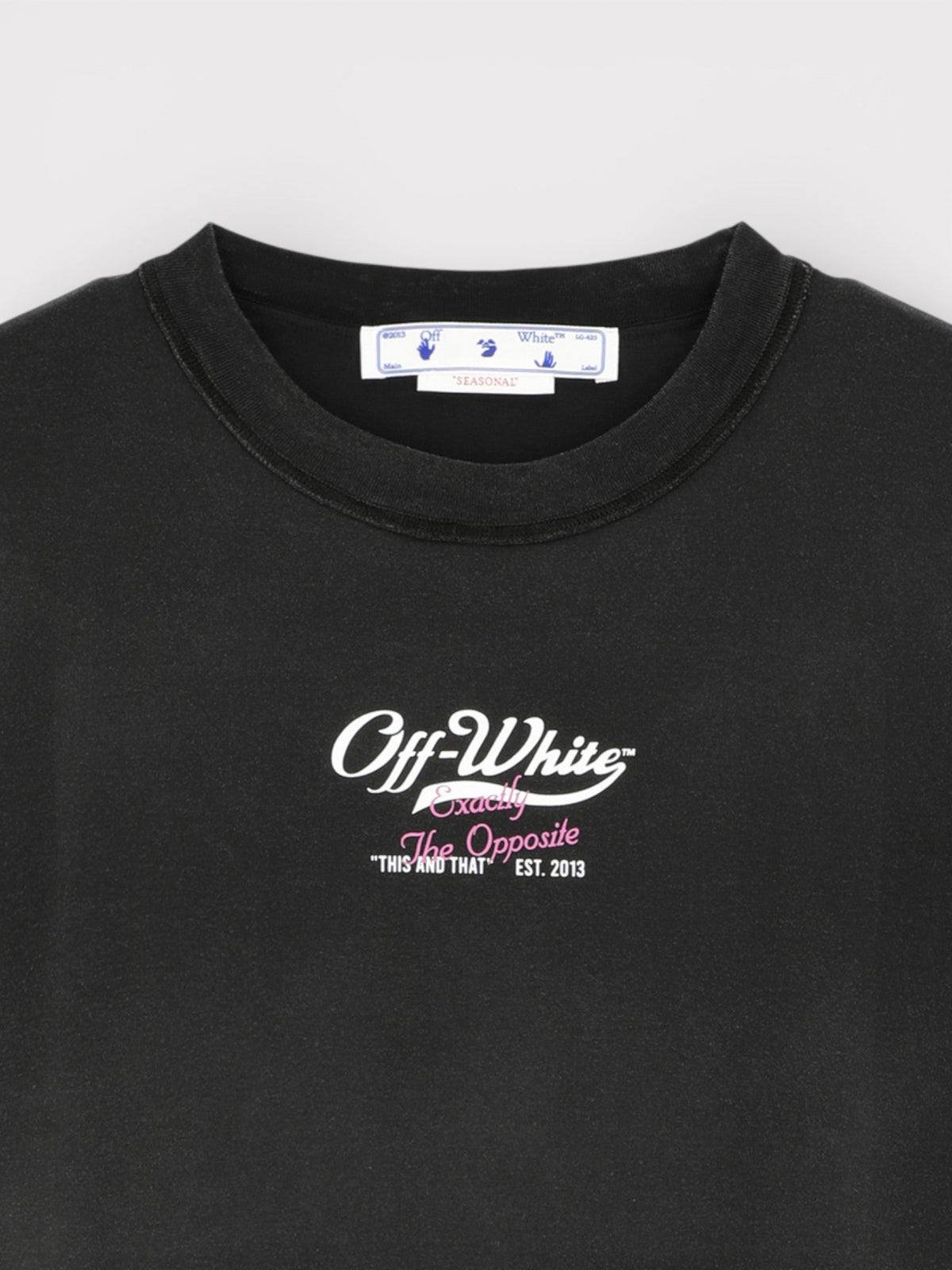 Off-White Wave Off Raw Slim Short Sleeve Tee Black