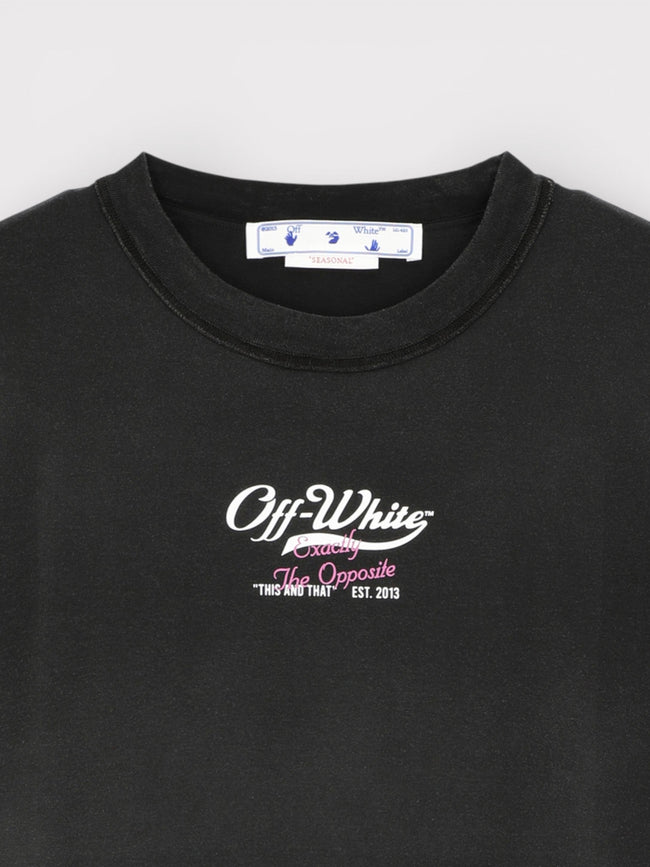 Off-White Wave Off Raw Slim Short Sleeve Tee Black