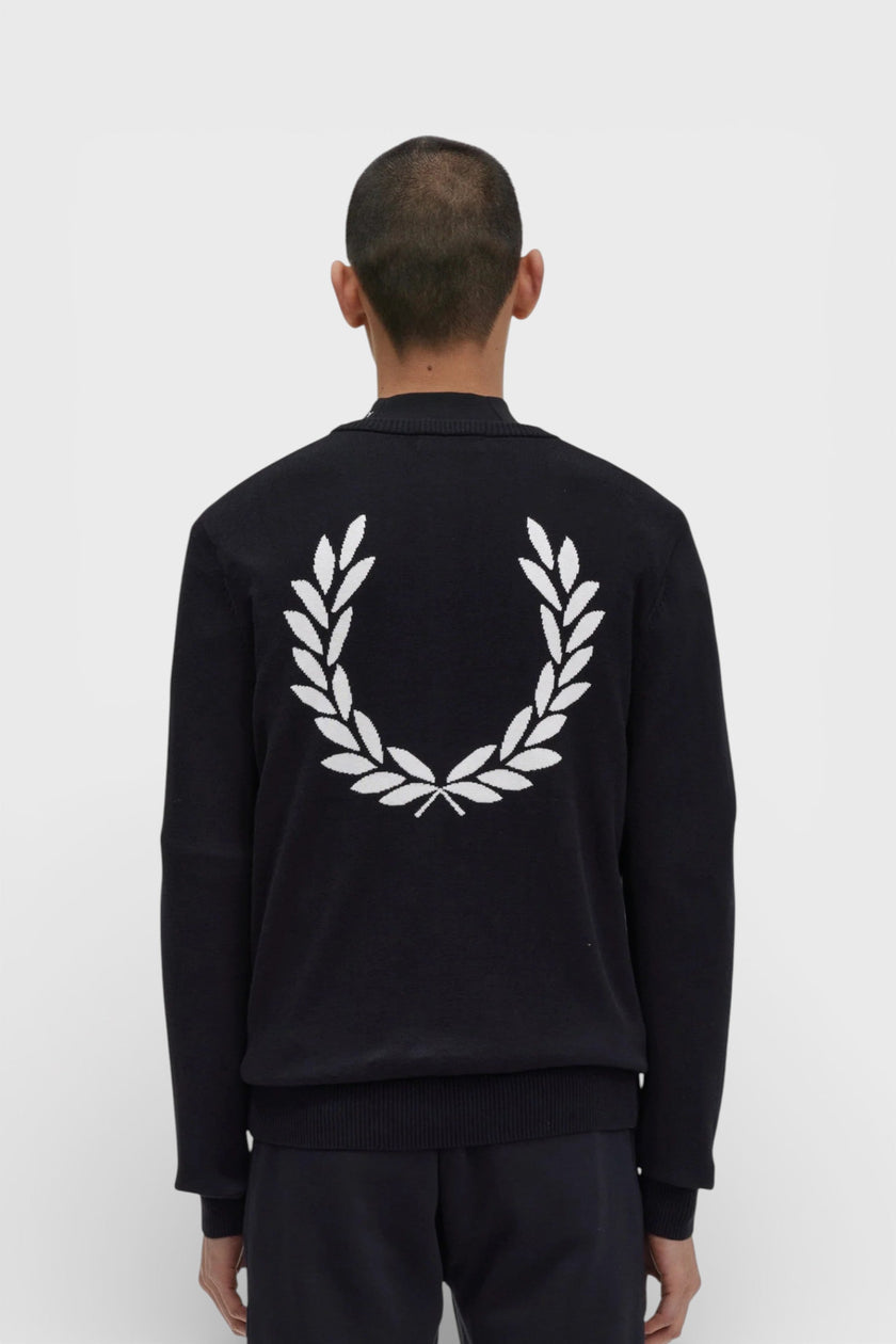 Fred Perry Graphic Laurel Wreath Jumper Black