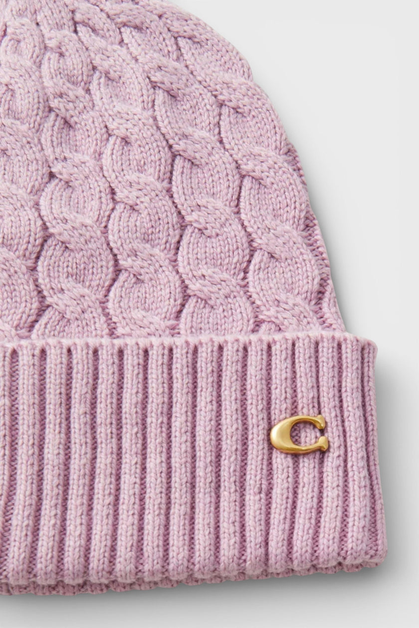 Cable Beanie & Gloves Gift Set Faded Pink