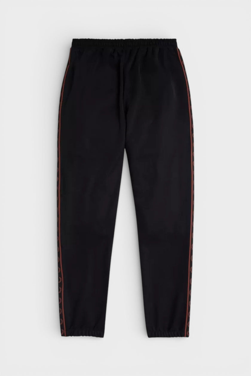 Fred Perry Contrast Taped Track Pants Black Brown