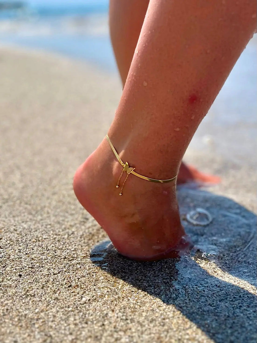 Zaari Luxe 18k gullbelagt sommerfugl-ankellenke